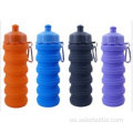 Estilo de botella de silicona de color sólido plegable de 500 ml